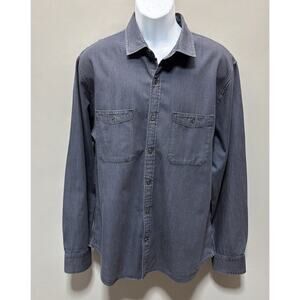Express Button Up Dress Shirt Chambray Denim Long Sleeve Mens Sz XL